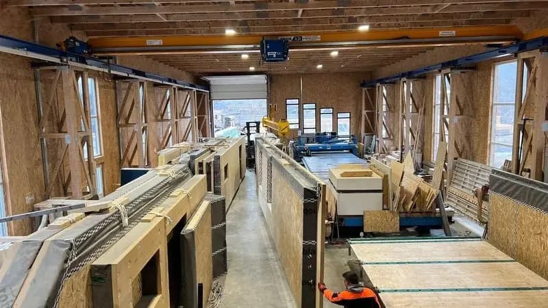 Corte de madera en planta
